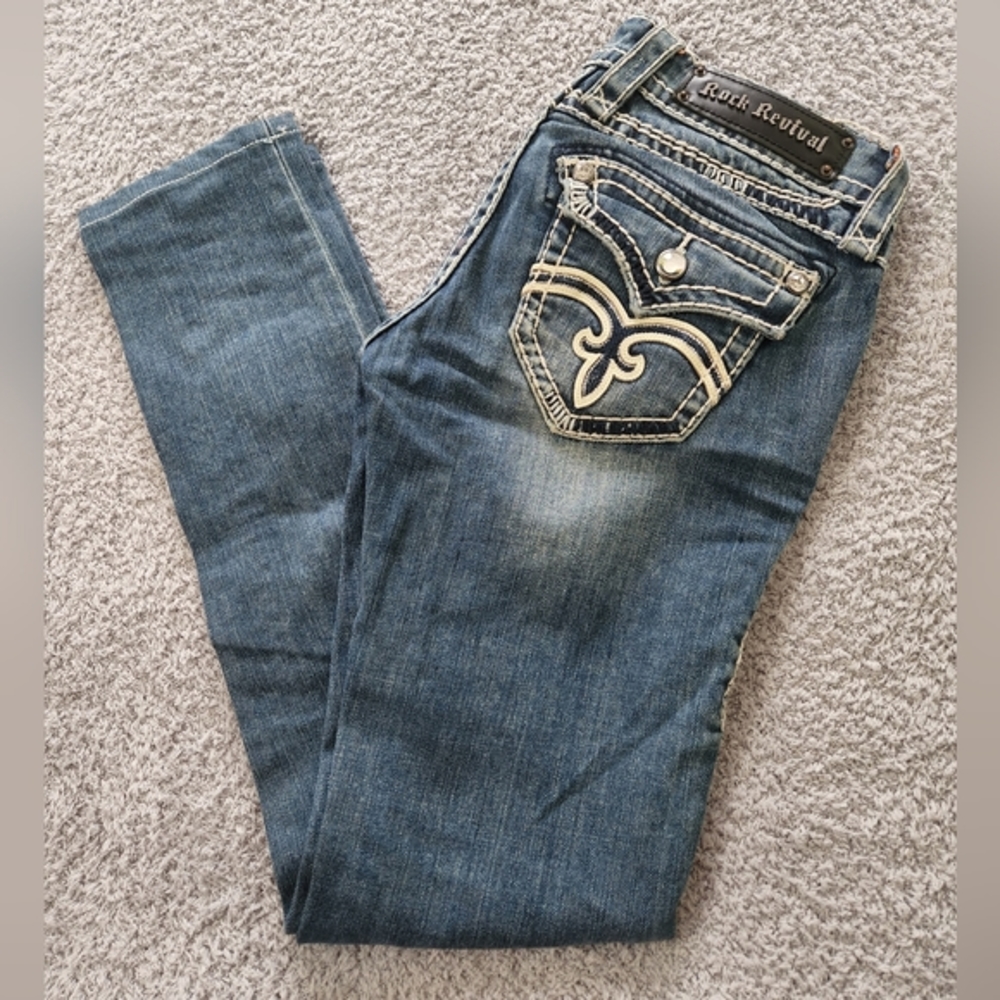 Rock Revival Elena Embellished Pocket Skinny Jeans